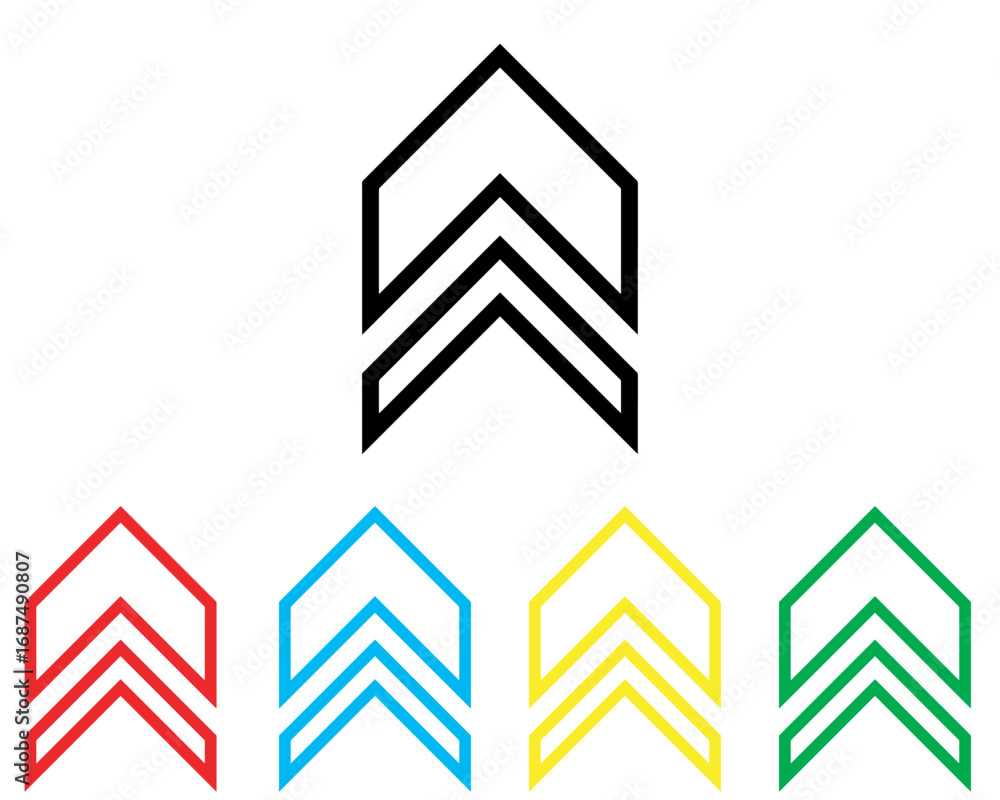 Poster up arrow icon vector. scroll up icon sign symbol in trendy flat style. set elements in colored icons