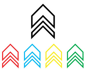 Up arrow icon vector. Scroll up icon sign symbol in trendy flat style. Set elements in colored icons. Move up vector icon illustration isolated on white background