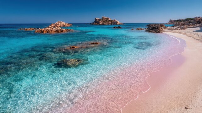 amazing pink sand beach in budelli island maddalena archipelago sardinia italy no logos no brands ar 169