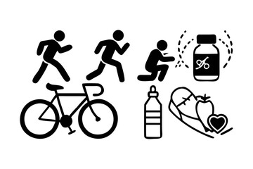 Obraz premium Fitness and healthy lifestyle icons