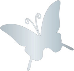 Silver Butterfly Silhouette Illustration