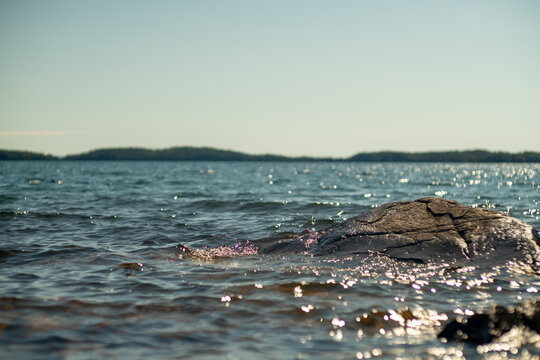 rock on lake superior