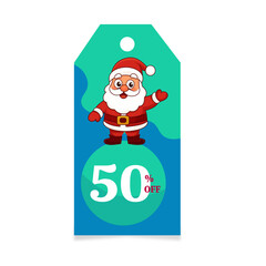 Vector illustration of discount ticket with Santa Claus