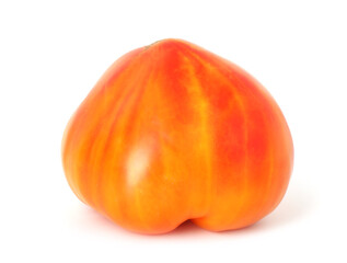 One ripe yellow tomato isolated on white