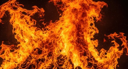 Intense flames blaze vividly capturing the dynamic energy of fire in close-up detail