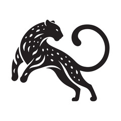 leopard abstract silhouette outline logo design concept illustration