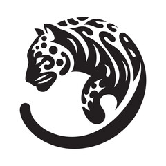 leopard abstract silhouette outline logo design concept illustration