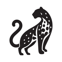 leopard abstract silhouette outline logo design concept illustration