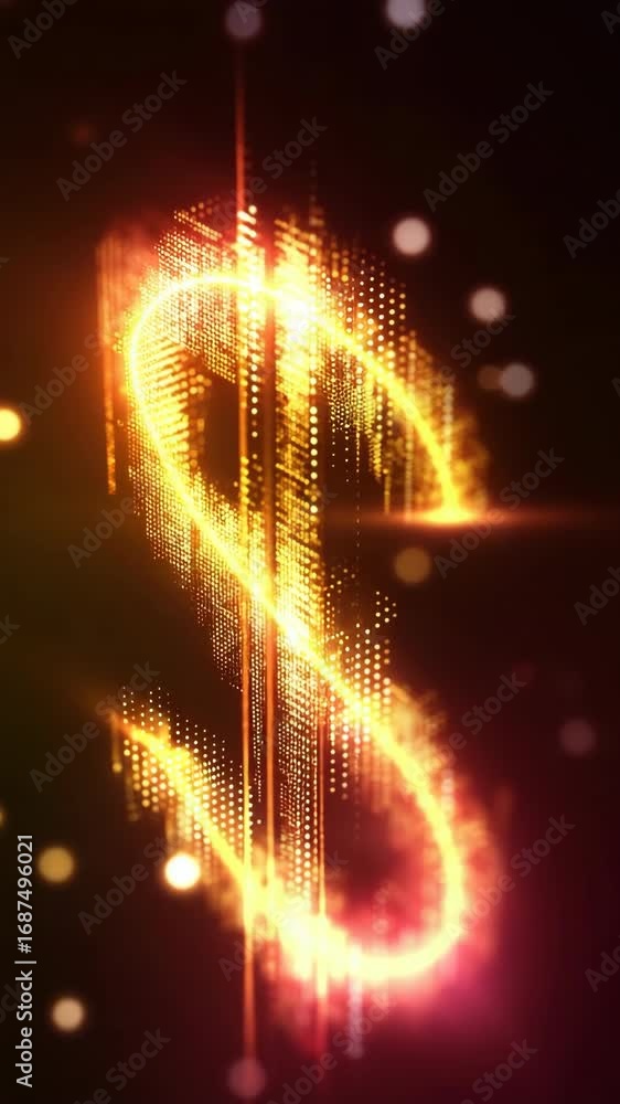 Poster neon abstract digitally generated glowing spiral light art with sparkling patterns
