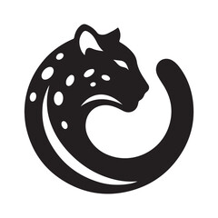 Obraz premium leopard abstract silhouette outline logo design concept illustration