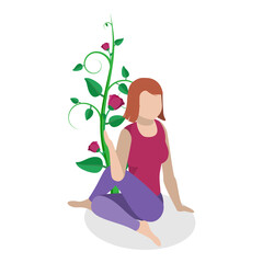 3D Isometric Flat  Illustration of Human Mental Health. Item 2