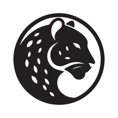 leopard abstract silhouette outline logo design concept illustration
