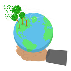 3D Isometric Flat  Illustration of Climate Change. Item 6