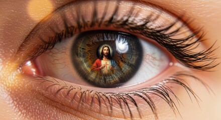 The Sacred Heart Of Jesus Reflected In A Human Eye