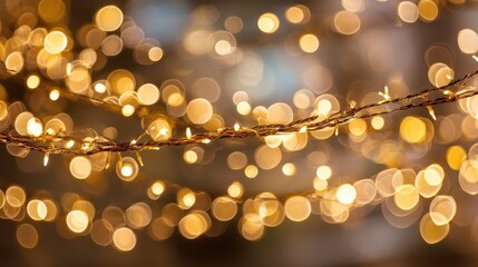 holidays background and illumination concept  blurred golden christmas decoration or garland lights bokeh no logos no brands ar 169