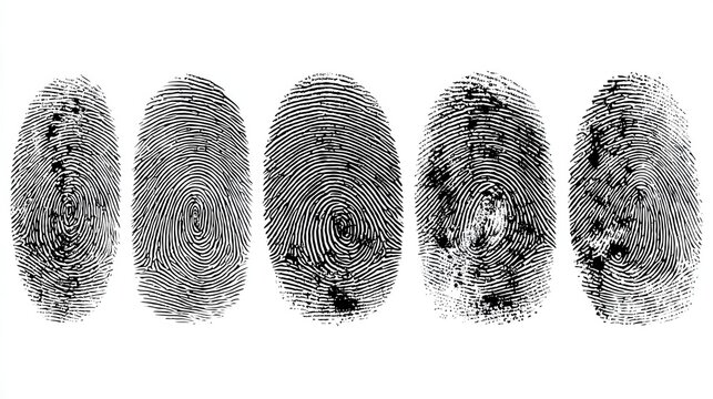 detailed fingerprint pattern isolated on a transparent background for security identification