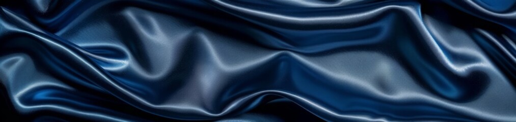 A sleek expanse of navy satin texture ripples elegantly, offering a rich visual for sophisticated and premium design uses.
