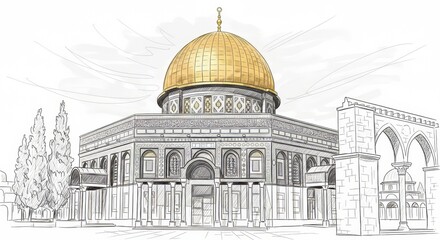 Sacred Architecture &ndash; Dome of the Rock with Ornate Design