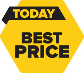 Best Price Today Sale Tag. Vector Template with Bold Colors for Retail Ads, Online Shop Promotions, and Flash Sales. Best Price Today Promotional Badge, Eye-Catching Tag Vector for Digital Marketing