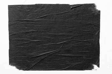 Black blank poster with folds close up.