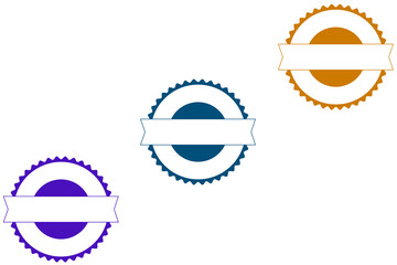 Colorful badge collection isolated on transparent background for product promotion