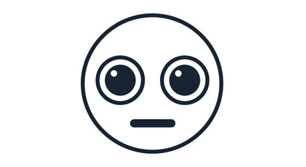 Confused Cartoon Face Emoji with Wide Eyes.