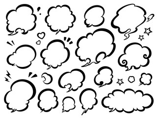 アメコミ風の煙のエフェクト風の吹き出し素材セット