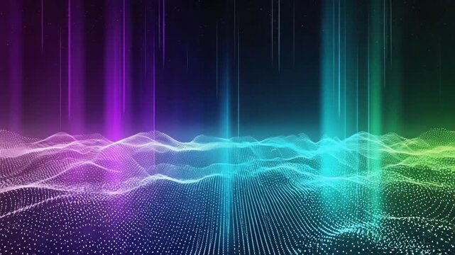 A 3D market ecosystem where stocks, currencies, and commodities appear as glowing particles 4k video