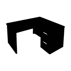 Black corner desk workstation for home office study computer desk with drawers and storage space