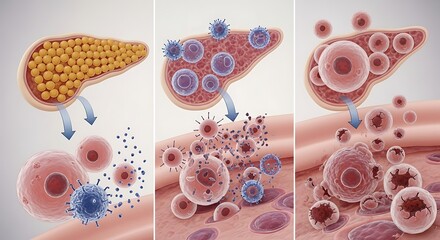 Pathogenesis of Type 1 Diabetes Mellitus Showing Autoimmune Destruction of Pancreatic Beta Cells and Insulin Deficiency Leading to Hyperglycemia
