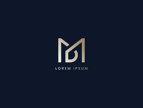 md letter modern logo design, dm lettermark, md abstract logo