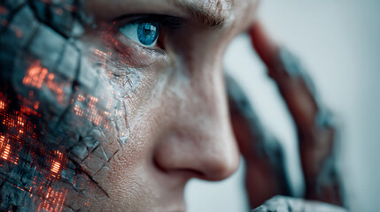 futuristic ai cyborg concept digital interface robot machine design sci fi technology android automation virtual system hightech electronics innovation science and modern tech