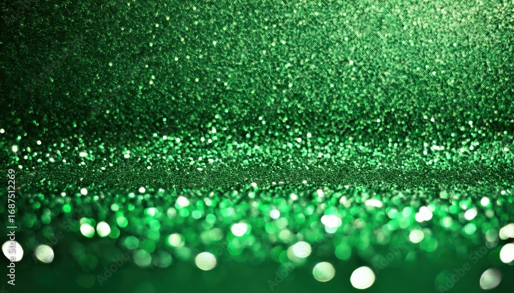 Poster sparkling green glitter texture with bokeh effect for festive backgrounds and creative design elemen