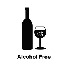 Alcohol Free Icon, Symbol, Vector, Badges Stock Illustration