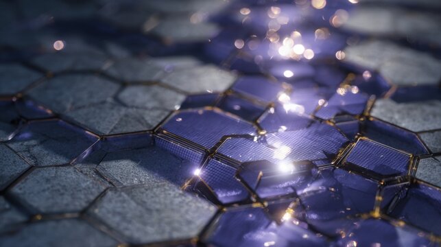 fractured hexagonal crystal surface glow