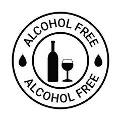 Alcohol Free Icon, Symbol, Vector, Badges Stock Illustration
