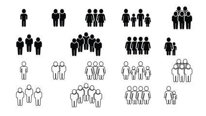 Team icon vector set