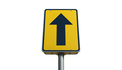 Upward Arrow Traffic Sign Icon &ndash; Bold Black Arrow on Yellow Background, Transparent PNG