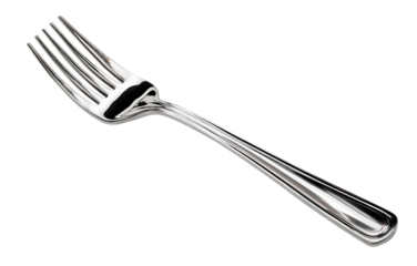 Elegant chrome fork with four tines isolated on a contrasting backdrop for culinary visuals