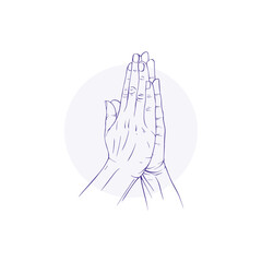 Two Hand drawn gesture sketch vector illustration line art