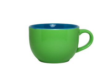 Taza verde con azul sin fondo