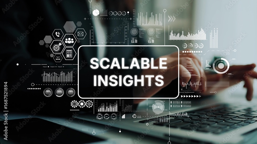Aufkleber modern business data analysis with scalable insights in a digital environment. asymptotic smart data