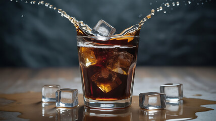 A refreshing moment, captured in a single splash. Nothing beats the crisp, icy taste of a perfectly poured soda. Embrace the simple pleasures that make life so cool.