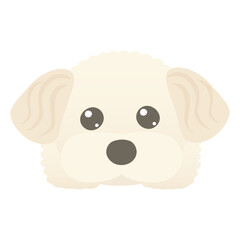 伏せをしている犬のマルプーのイラスト