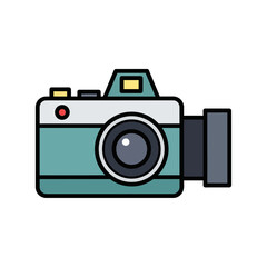 Vector Illustration of a Digital Camera