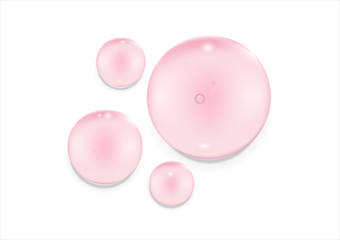 Pink serum oil sample. Cosmetic product swatch isolated on transparent background