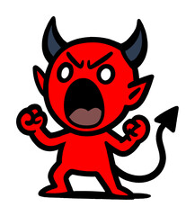 emoticon of angry devill (doodle art)