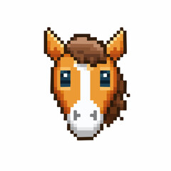 Pixel Art Horse Head Illustration