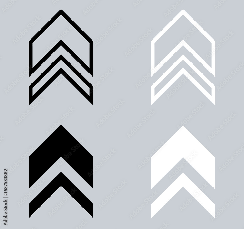 Poster set of up arrow icon. scroll up icon sign symbol in trendy flat style. move up vector icon illustrat