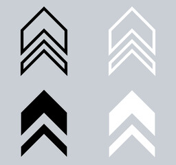 Set of Up arrow icon. Scroll up icon sign symbol in trendy flat style. Move Up vector icon illustration isolated on gray background	